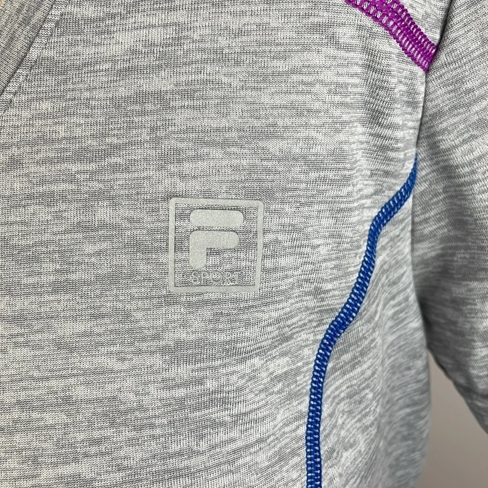 FILA Sport Shirt SZ L Short Sleeve Stretchy Comfortable Active Wear Colorful - Picture 4 of 11